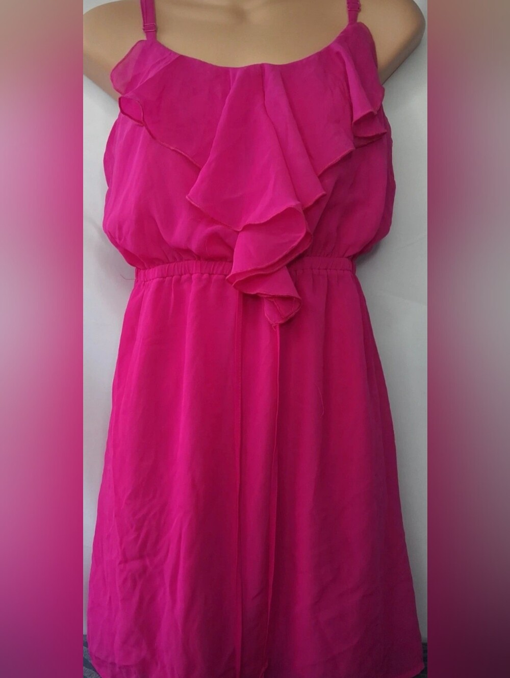 Forever 21 Pink Ruffle Mini Dress Womens Large